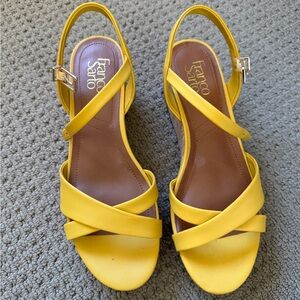 Sunny Yellow Sandals, Size 8.5 by Franco Sarto